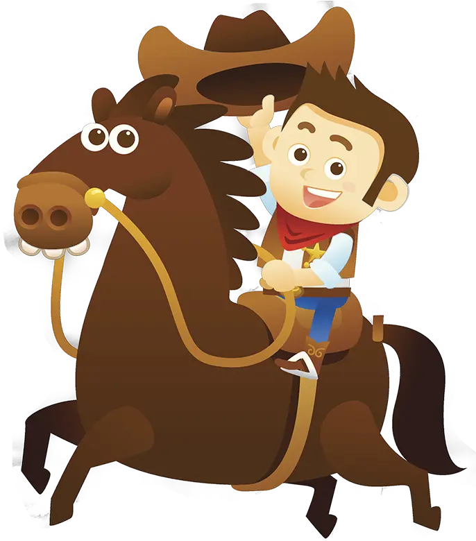 Cowboy Animated Cowboy On Horse Png Cartoon Horse Png