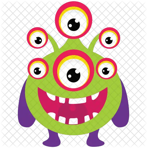 Monster With Multiple Eyes Icon Of Flat Cartoon Monster Multiple Eyes Png Monster Eyes Png