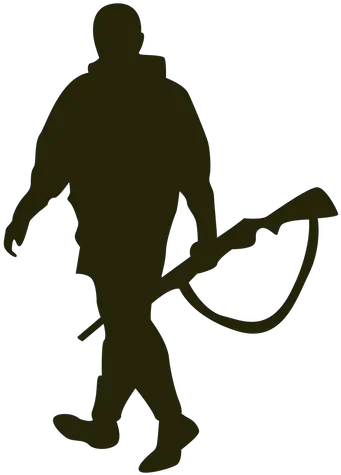 Hunter Gun Left Facing Walking Silhouette Transparent Png Hunter Walking Silhouette Person Walking Silhouette Png