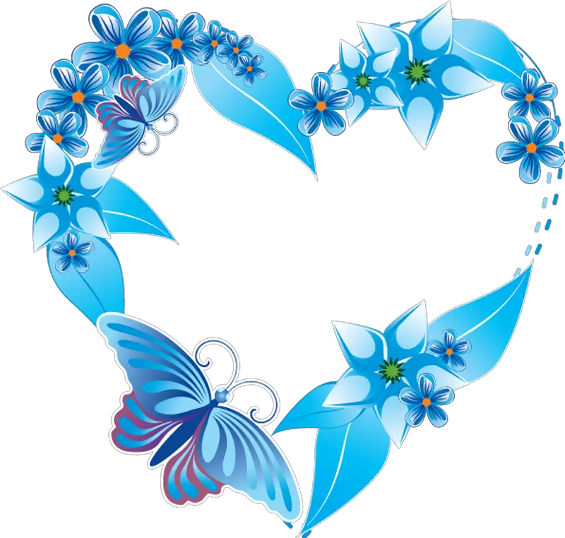 Blue Wedding Frame Png Clipart Butterfly And Heart Clipart Wedding Frame Png