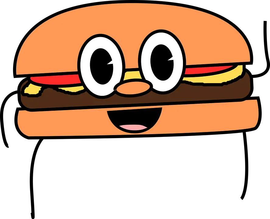 Burger Cartoon Food Free Vector Graphic On Pixabay Burger Cartoon Png Burger Png