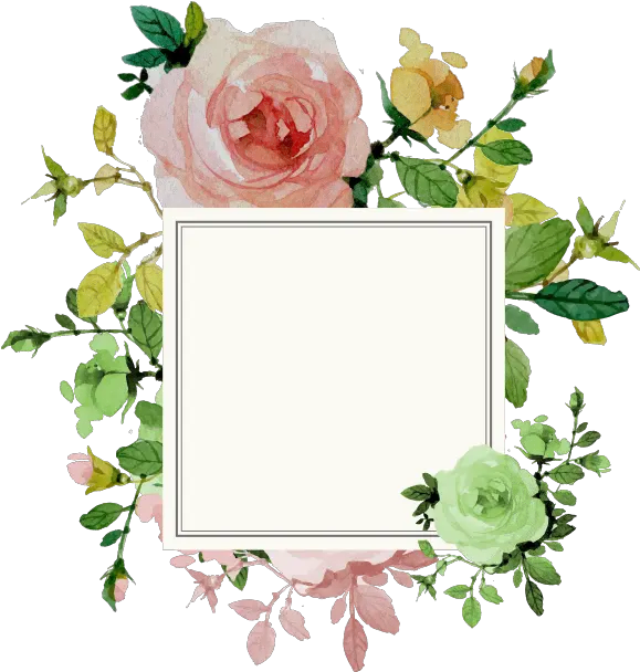 Invitation Border Flower Wedding Png Flower Frame Clipart Border Cartoon Rose Png