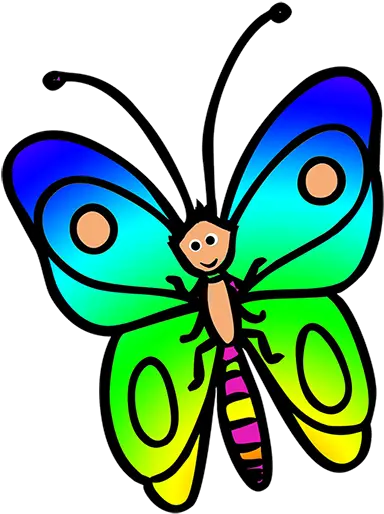 Butterfly Clipart Butterflies To Color Png Cute Cartoon Png