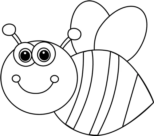 Download Hd Black And White Cute Cartoon Bee Clip Art Cute Clip Art Png Cartoon Bee Png