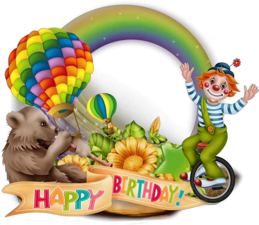 Anniversaire Cadre Png Clown Happy Birthday Frame Clown Png Happy Birthday Happy Birthday Frame Png