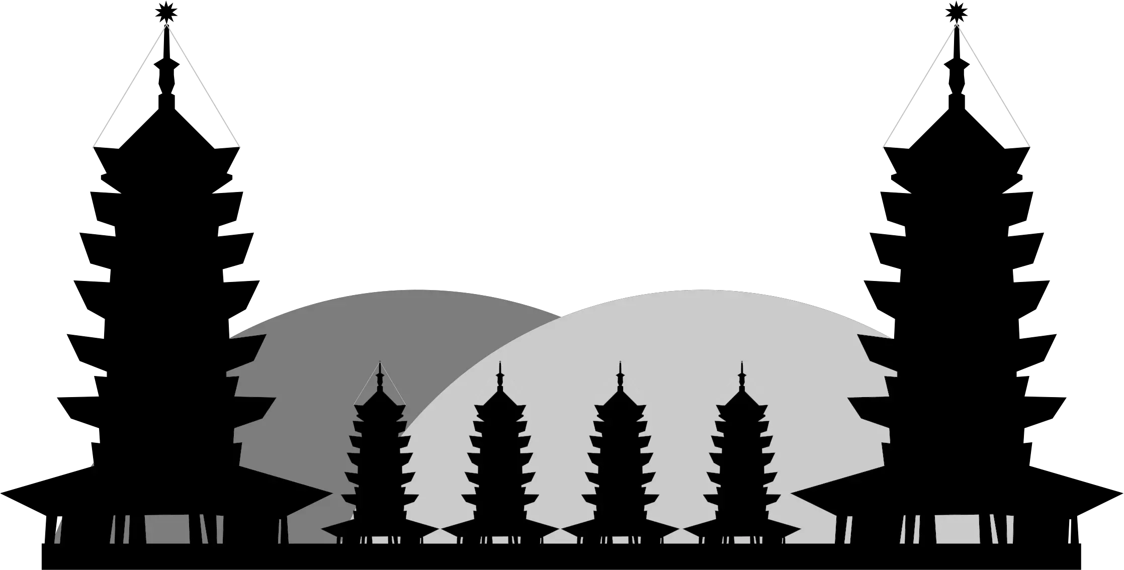 Buildingsilhouettemonochrome Photography Png Clipart Bali Temple Vector Png Building Silhouette Png