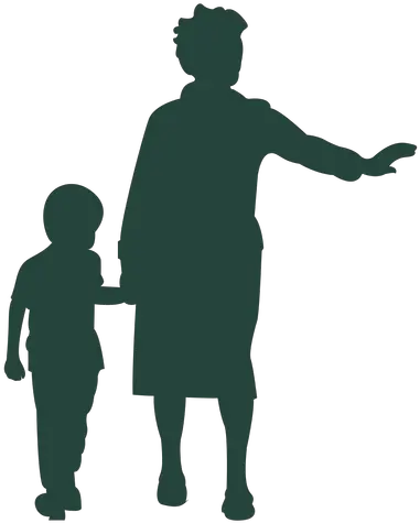 Grandma Grandson Walking Stopping Traffic Silhouette Silueta De Abuela Y Nieto Png Family Walking Png