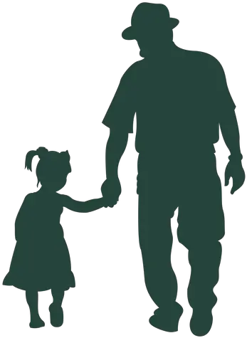 Grandpa Granddaughter Walking Silhouette Transparent Png Abuelo Y Nieta Png People Walking Silhouette Png