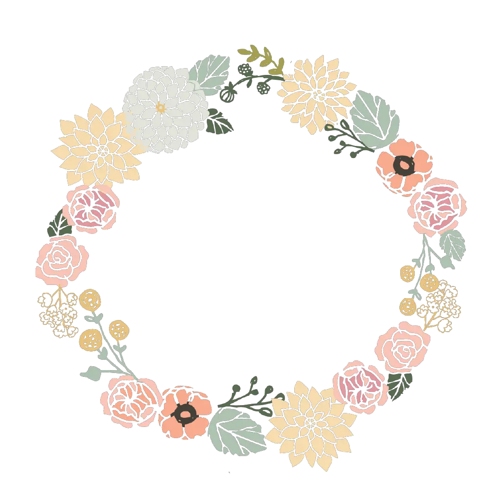 Painted Floral Wreath Clipart Wedding Vintage Flower Frame Flower Vector Png Wedding Vector Png