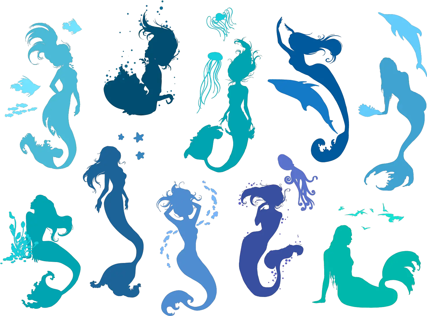 Royalty Silhouette Vector Art Mermaid Vector Png Free Mermaid Png