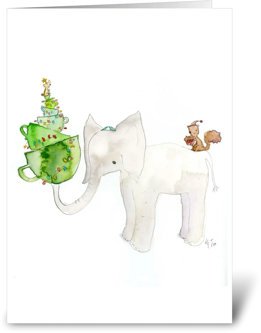 White Elephant Holiday Card Cartoon Png White Elephant Png