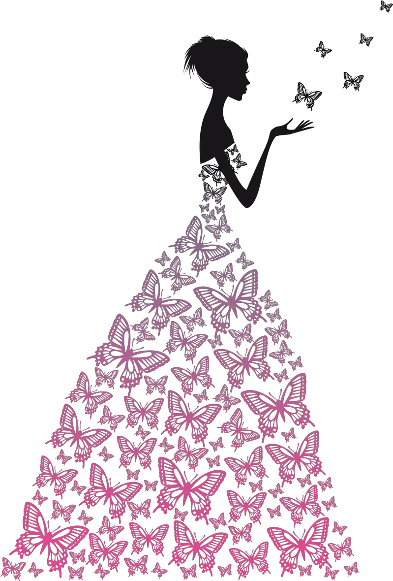 Download Butterfly Silhouette Photography Figures Dress Png