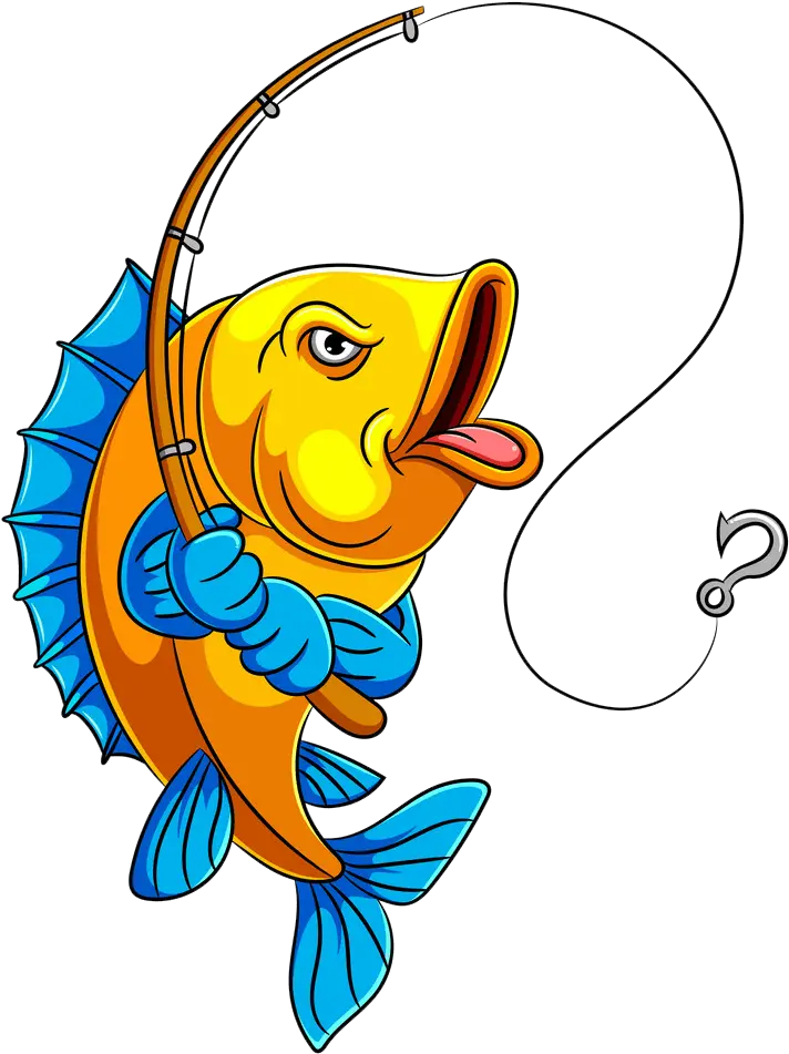 Cartoon Fish With Fishing Pole Png Fish Holding Fishing Rod Fishing Pole Icon