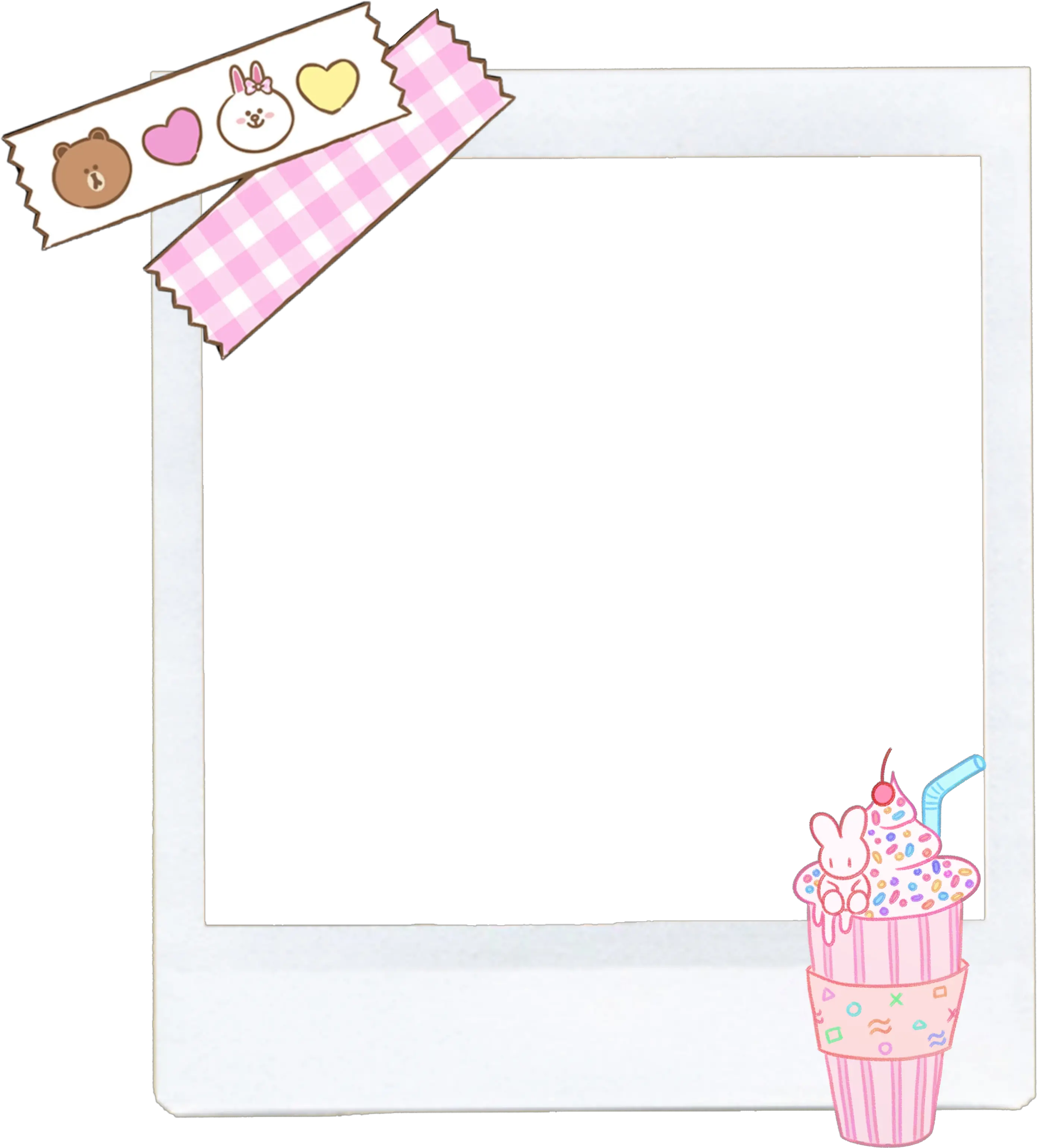 Freetoeditframe Polaroid Pink Pinkframe Whiteframe Aesthetic Cute Polaroid Frame Png Polaroid Template Png