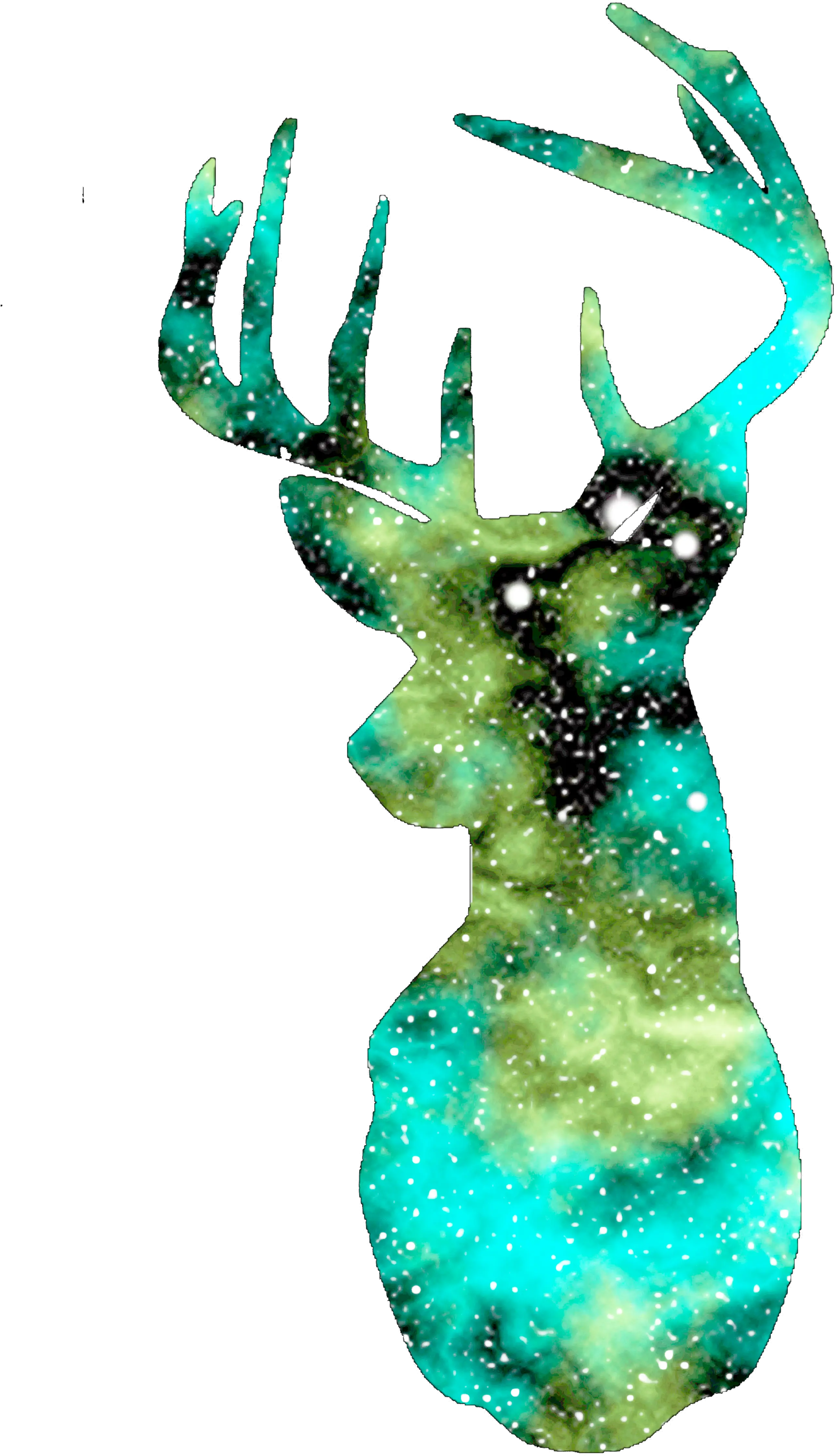 Deer Silhouette Galaxy Transparent Galaxy Deer Png Deer Head Png