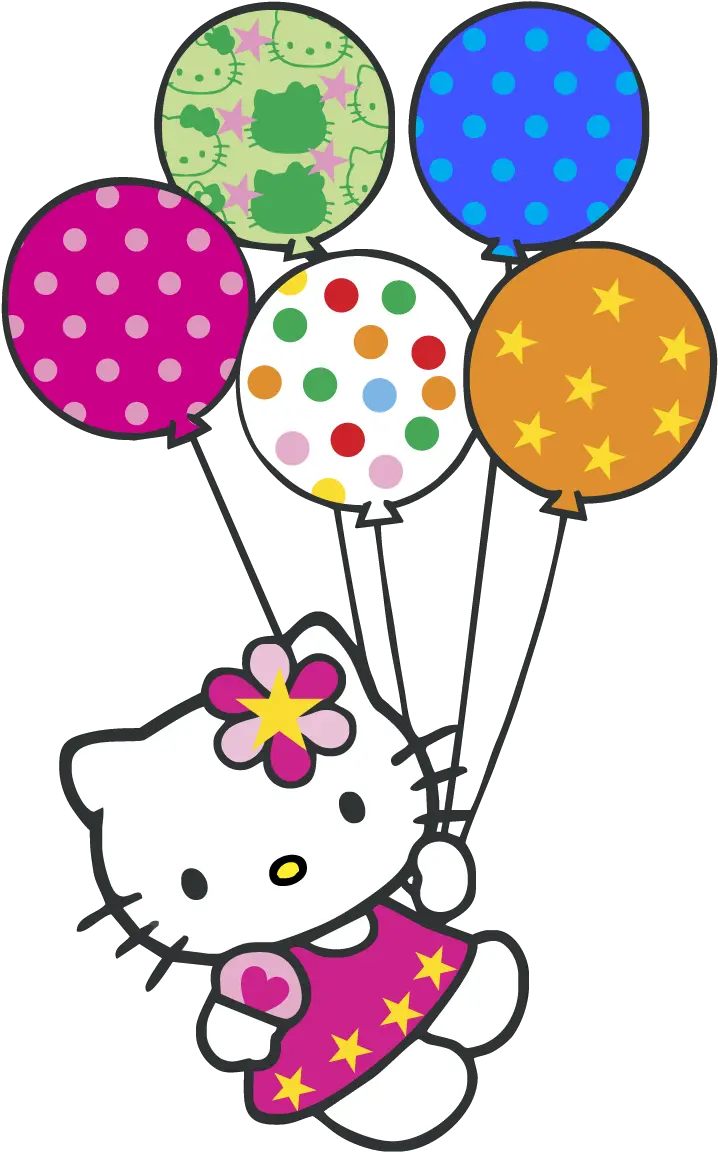 Hello Kitty Balloons Logo Vector Graphic Hello Kitty Happy Frame Hello Kitty Png Happy Birthday Logo Png