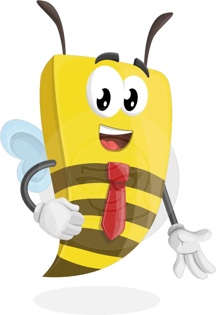 Bee Businessman Cartoon Vector Character Graphicmama Business Bee Character Png Cartoon Bee Png