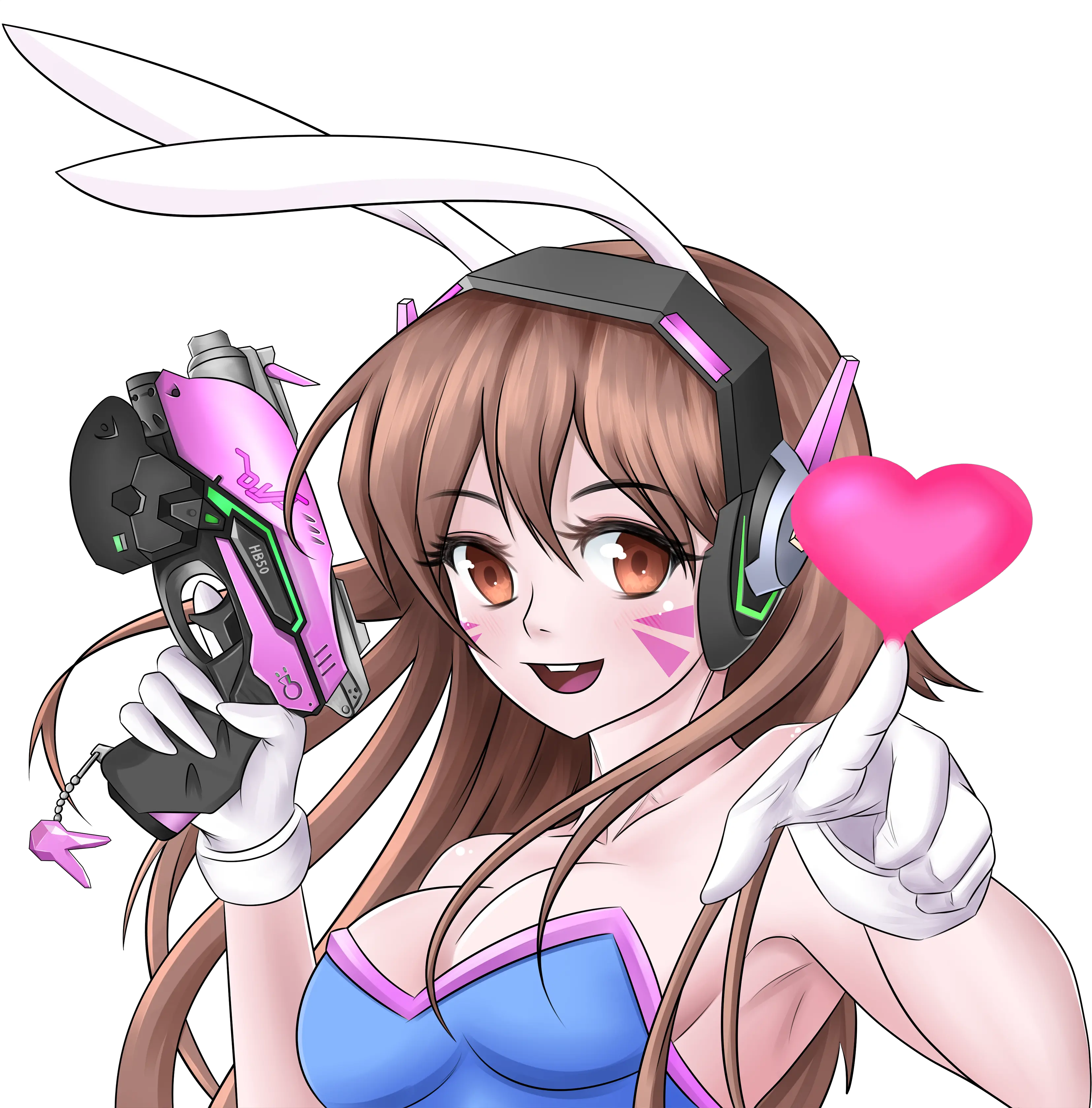 Dva Bunny Die Cut Nekomitch Cartoon Png D.va Png