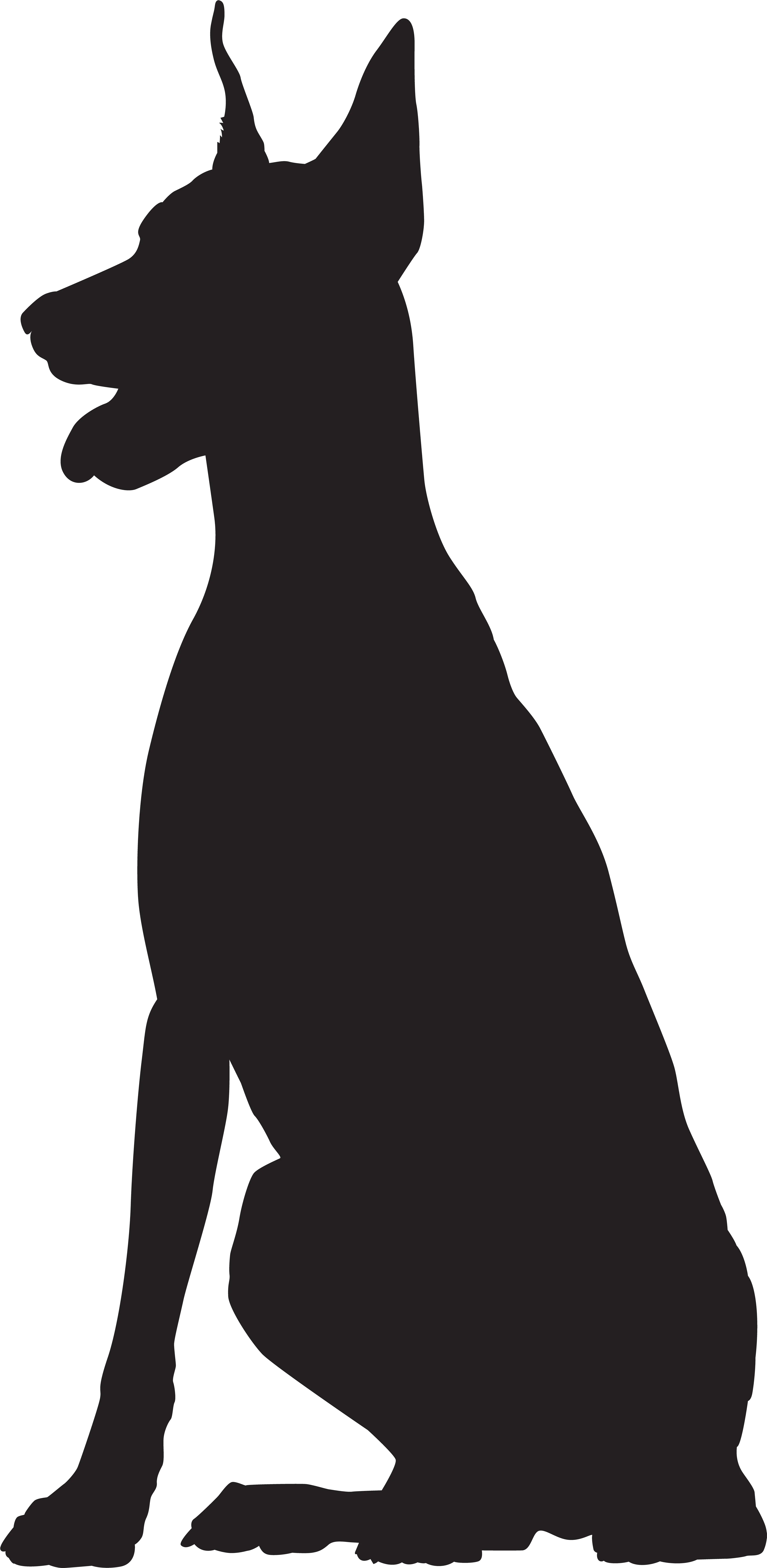 Download Great Dane Sitting Silhouette Doberman Silhouette Clip Art Png Great Dane Png