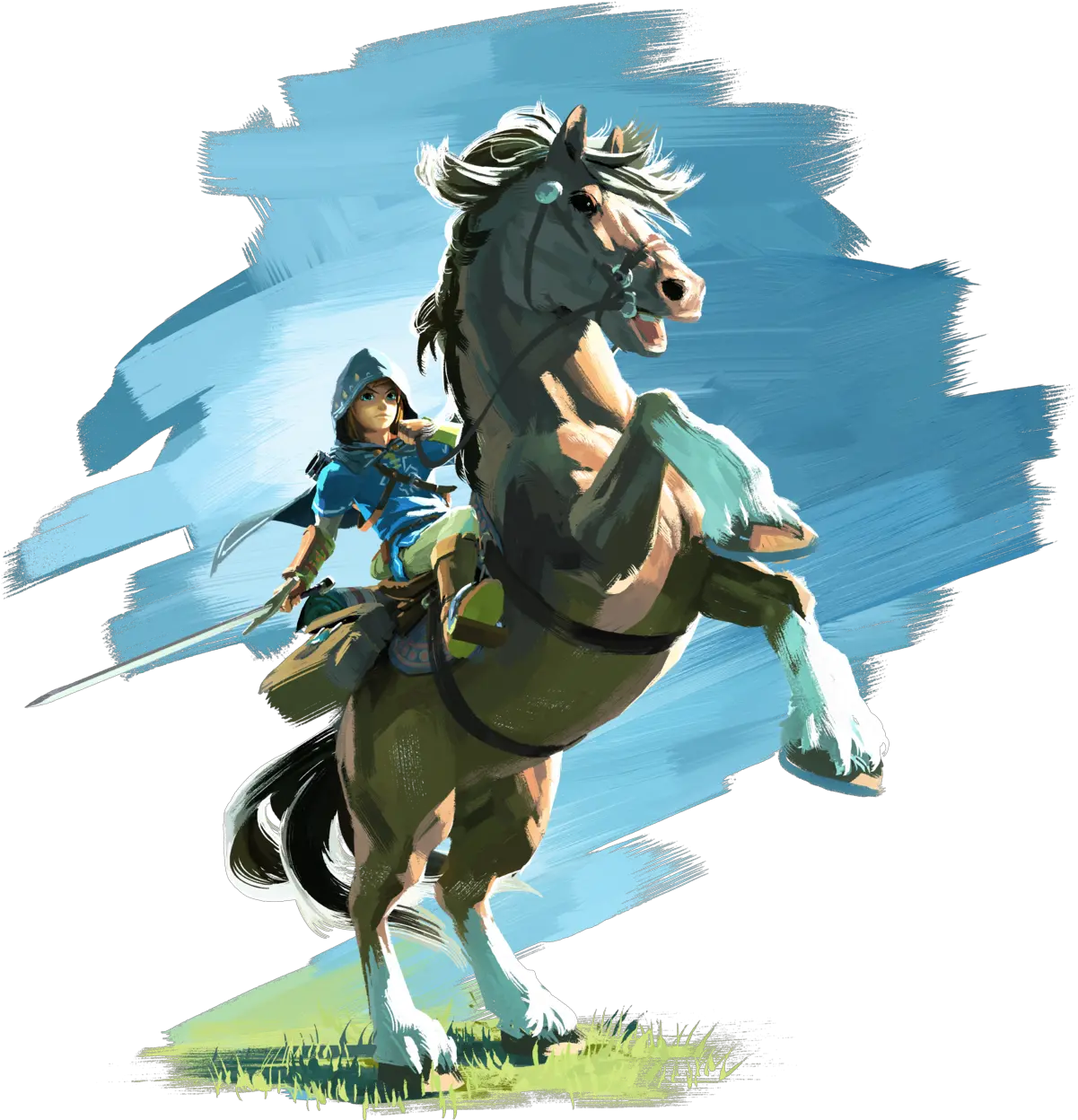 Horse Zelda Wiki Breath Of The Wild Link On Horse Png Cartoon Horse Png