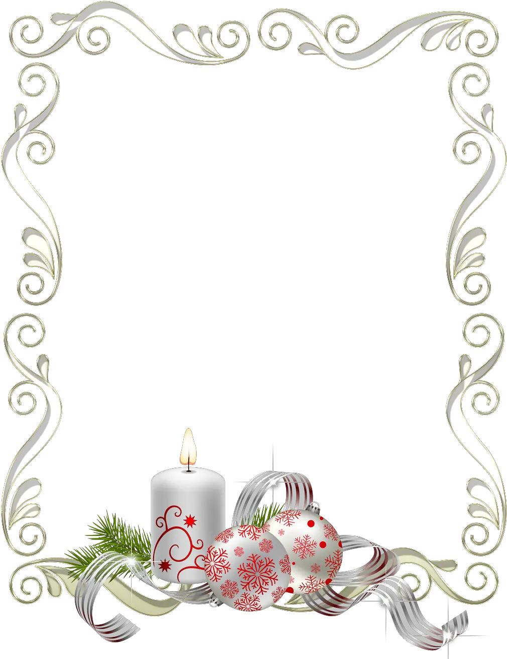 Bordes Para Cartas White Christmas Frame Png Bordes Png