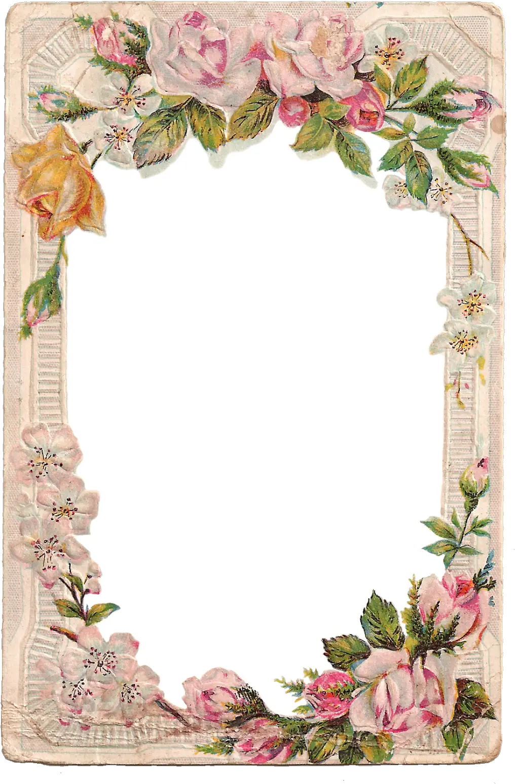 Free Vintage Digital Flower Frame With Roses And Dogwood Frame Flower Border Design Png Vintage Frame Png