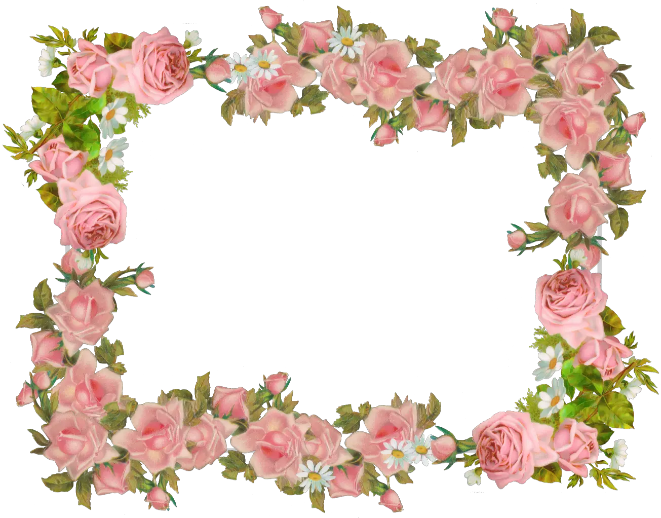 Vintage Frame Paper Rose Frames Hq Pink Flowers Frame Png Vintage Frame Png