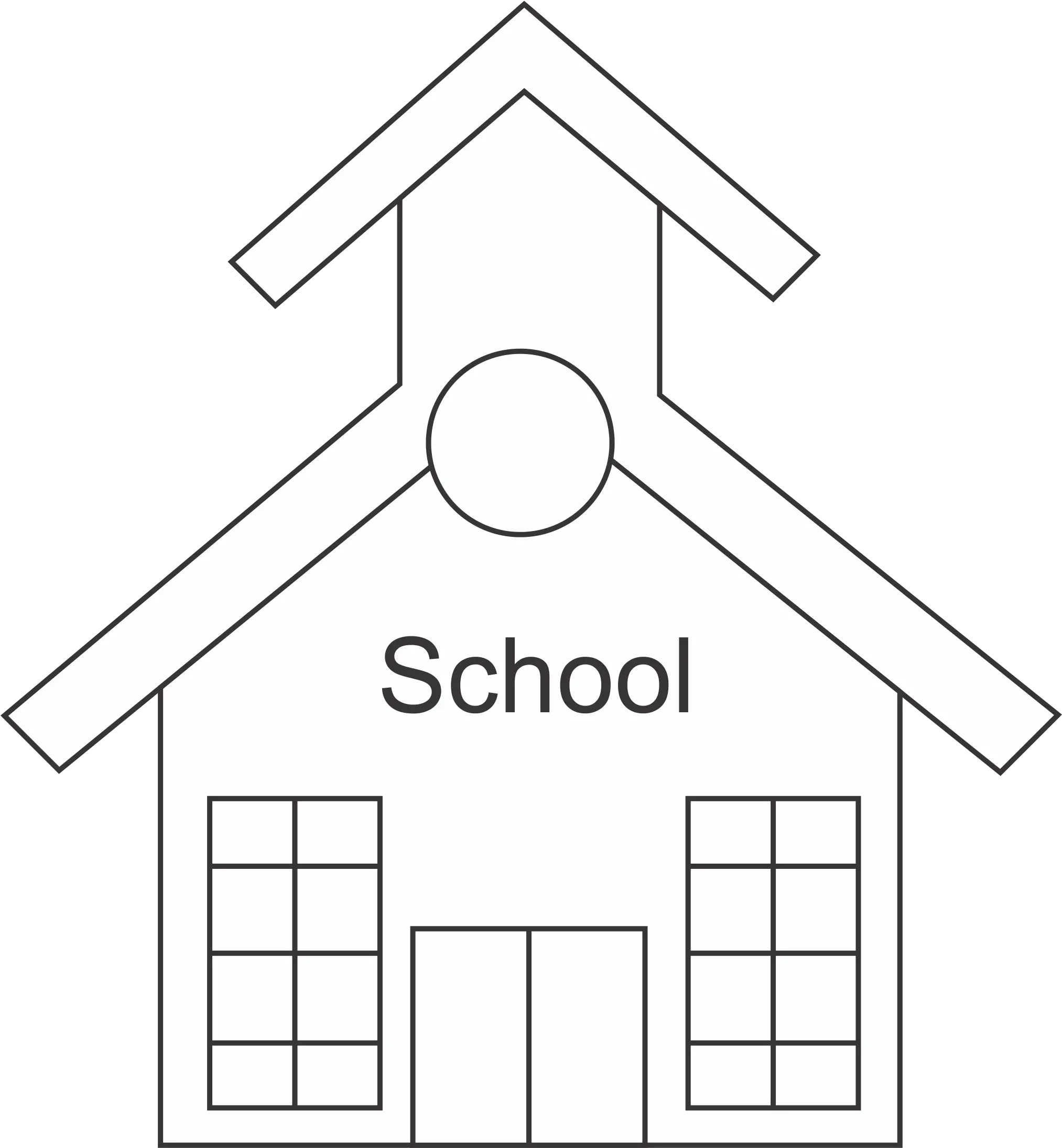 Library Of School Building Clip Art Royalty Free Download Simple School House Drawing Png Building Silhouette Png