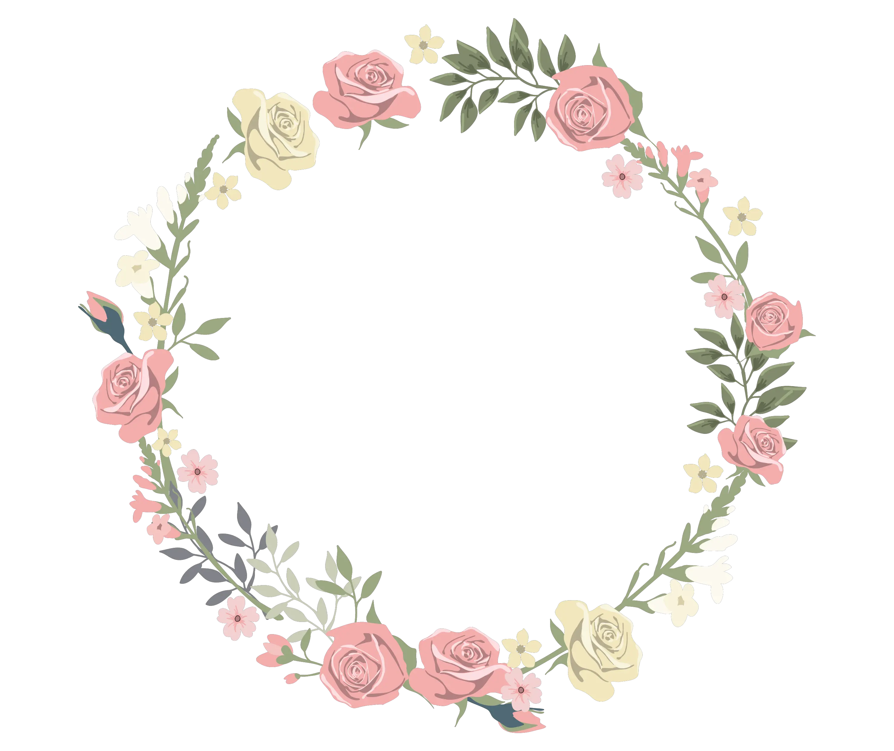 Wedding Invitation Picture Frame Flower Circle Flower Border Png Flower Circle Png