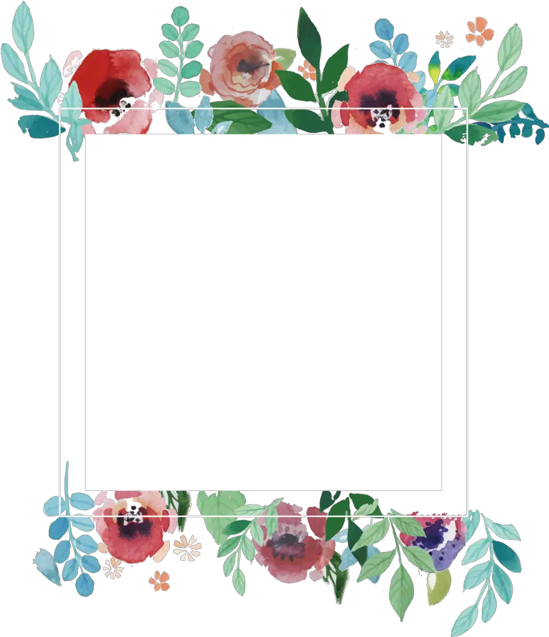 Download Hd Picture Flower Frame Wedding Watercolor Hiasan Dinding Kata Motivasi Png Border Vector Png