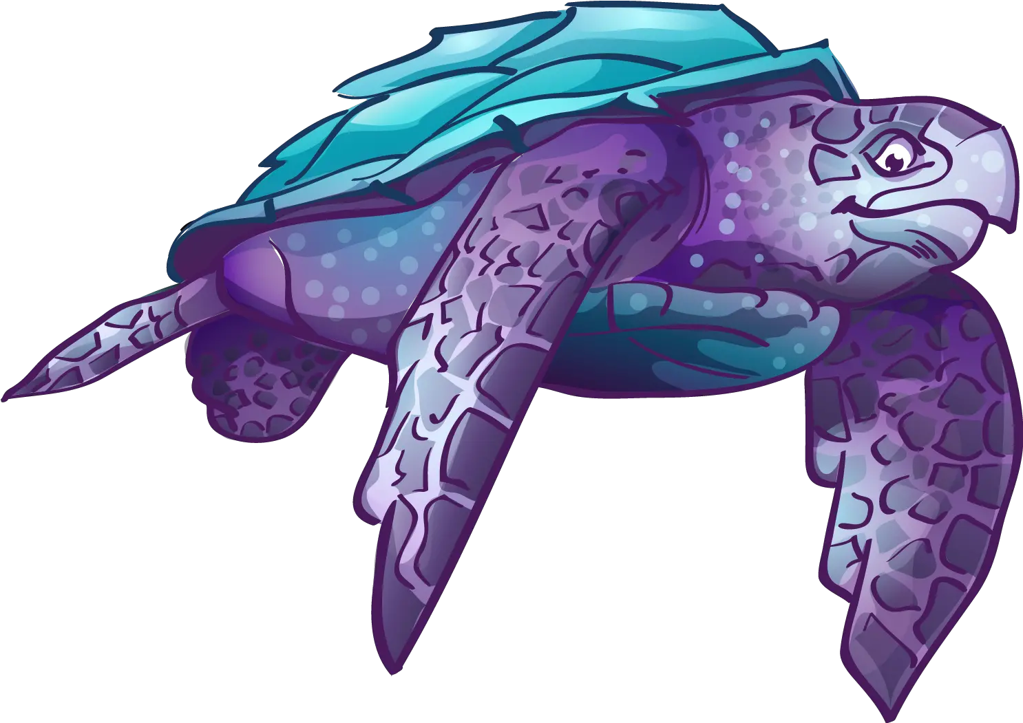 Download Cartoon Leatherback Sea Turtle Full Size Png Purple Sea Turtle Cartoon Sea Turtle Png