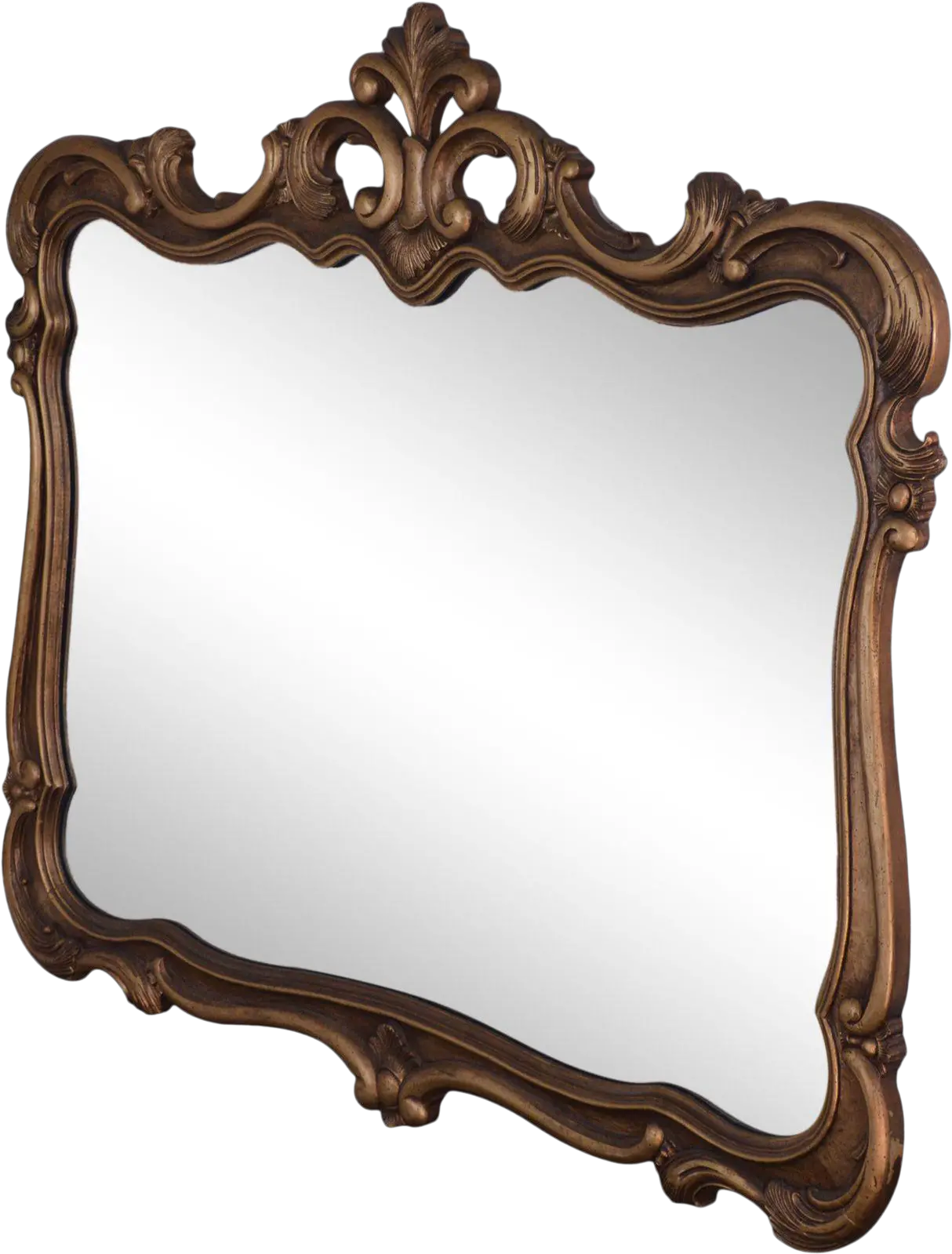 Vintage French Louis Xv Style Gold Frame Wall Mirror Crowned Top Png Vintage Gold Frame Png