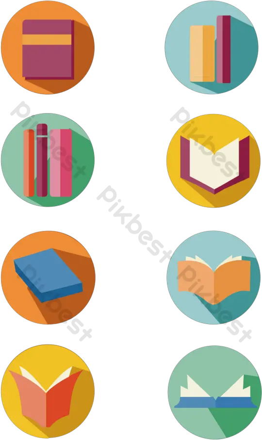 Cartoon Simple Round Book Icon Element Ai Free Download Cartoon Book Icon Png Simple Line Icon Set