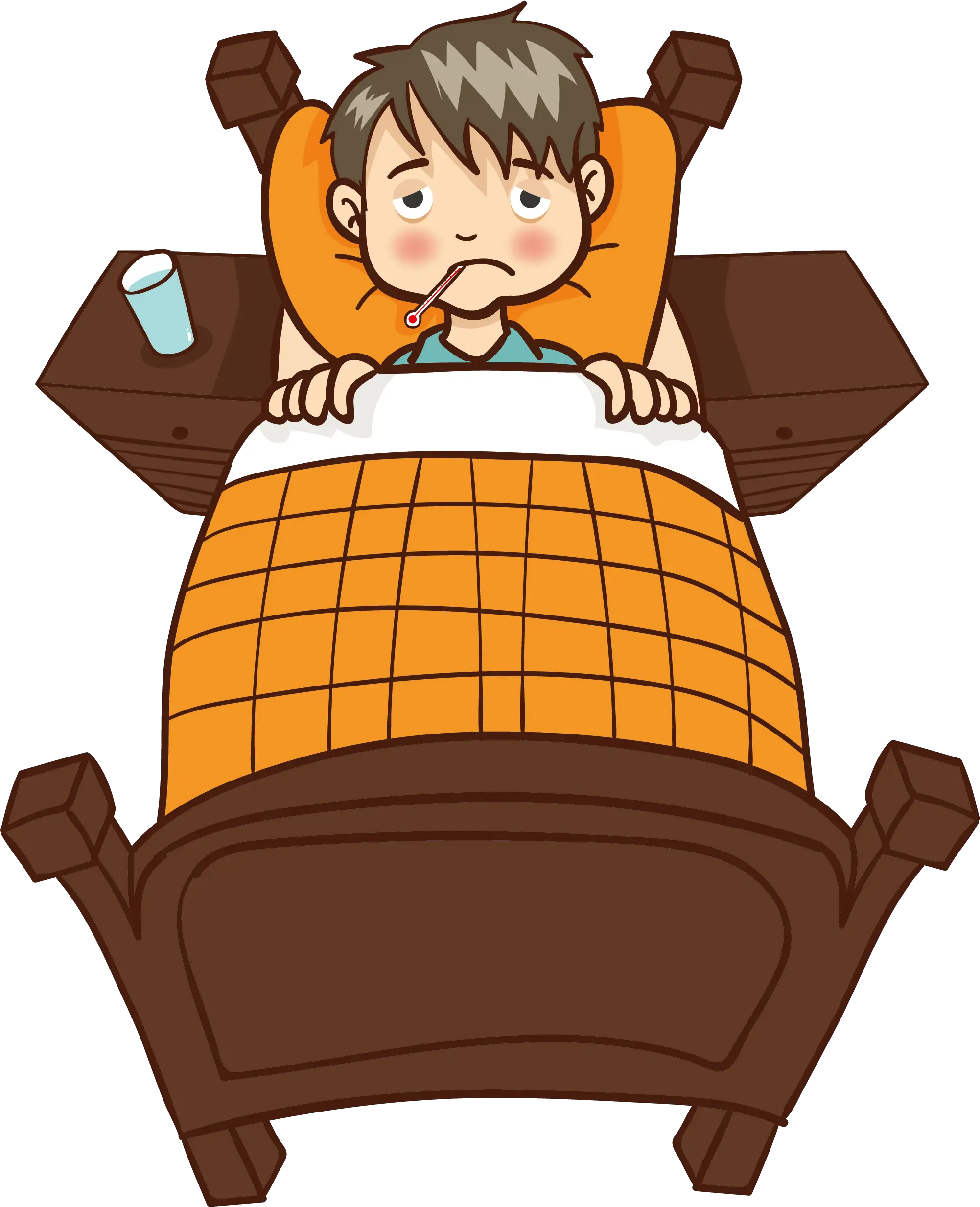 Clipart Thermometer Cartoon Food Sick Boy Png Cartoon Food Png