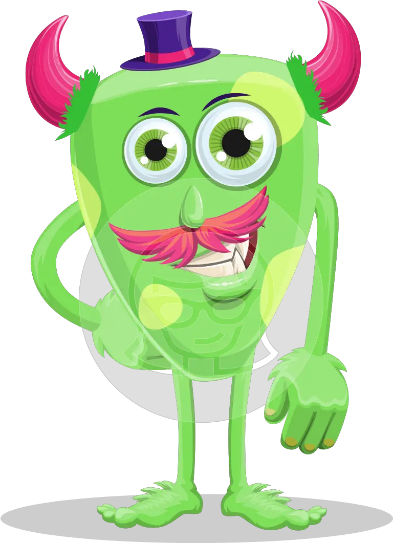 Cartoon Monster With Horns Character Illustrations Graphicmama Cartoon Monster With Horns Png Horns Png