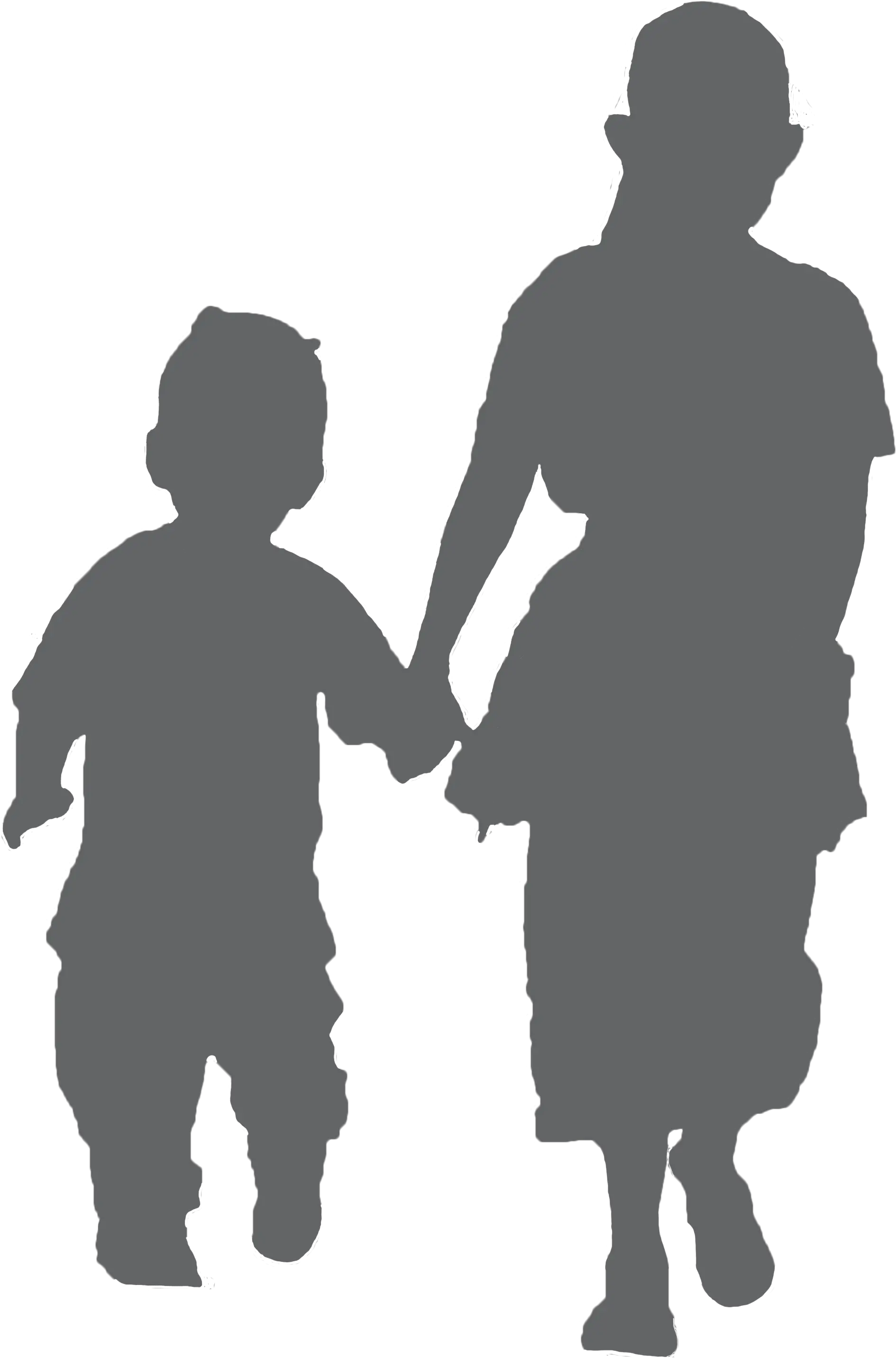 Hd Two Kids Walking Holding Hands Grey Big Sister Little Brother Silhouette Png Kids Walking Png