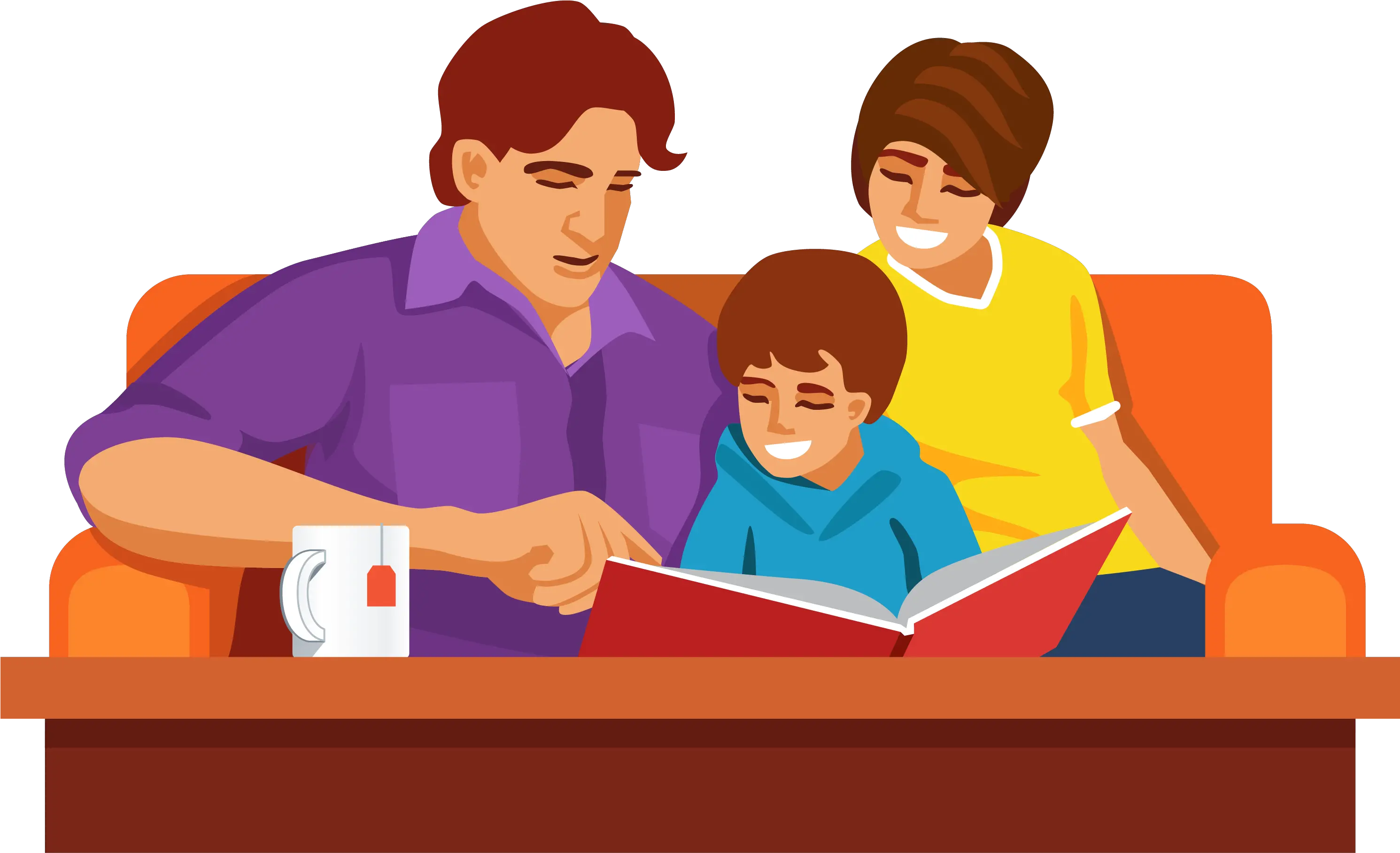 Download Reading Books Cartoon Png Family Reading Together Family Reading Books Cartoon Cartoon Book Png