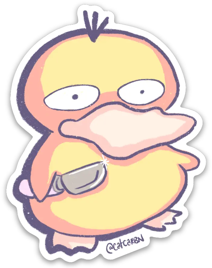 Dont Duck Psyduck Vinyl Sticker Cartoon Png Psyduck Png