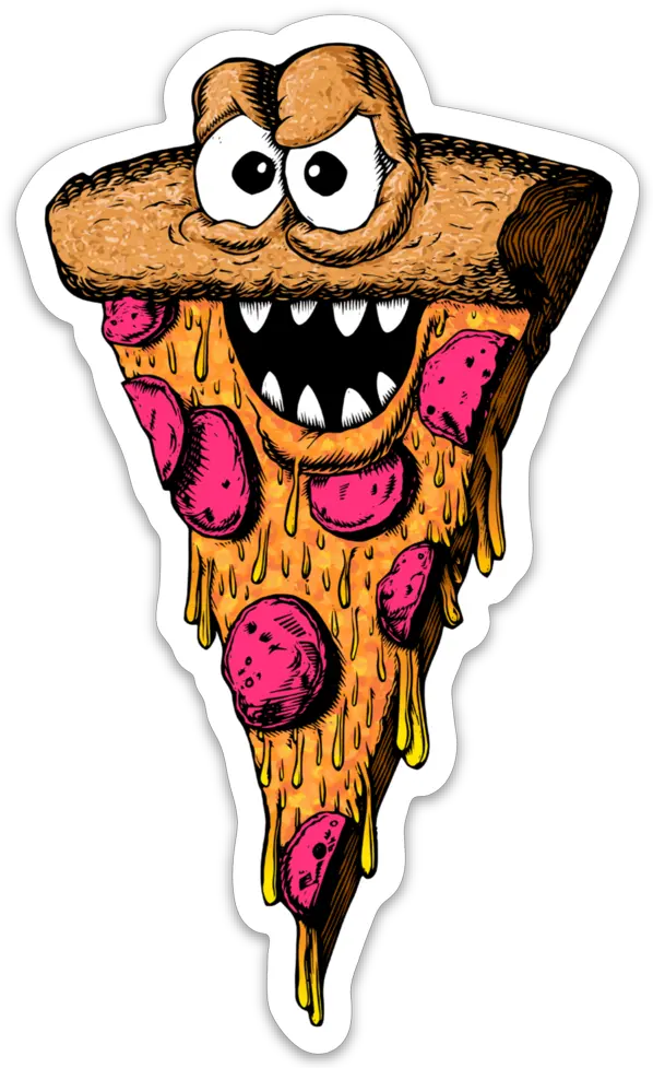 Cartoon Monster Sticker Set Monster Pizza Clipart Png Pizza Cartoon Png