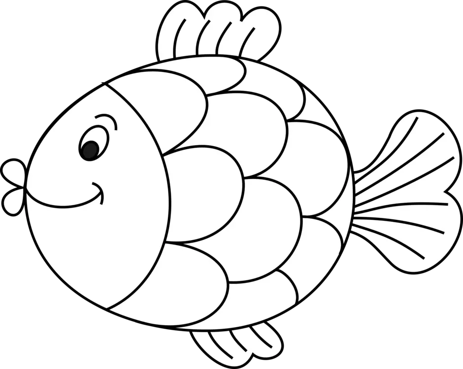 Download Fish Outline Clipart Png Cartoon Fish Clipart Black And White Fish Outline Png