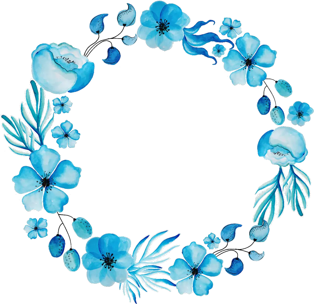 Blue Flower Frame Png Blue Floral Frame Png Blue Flowers Png