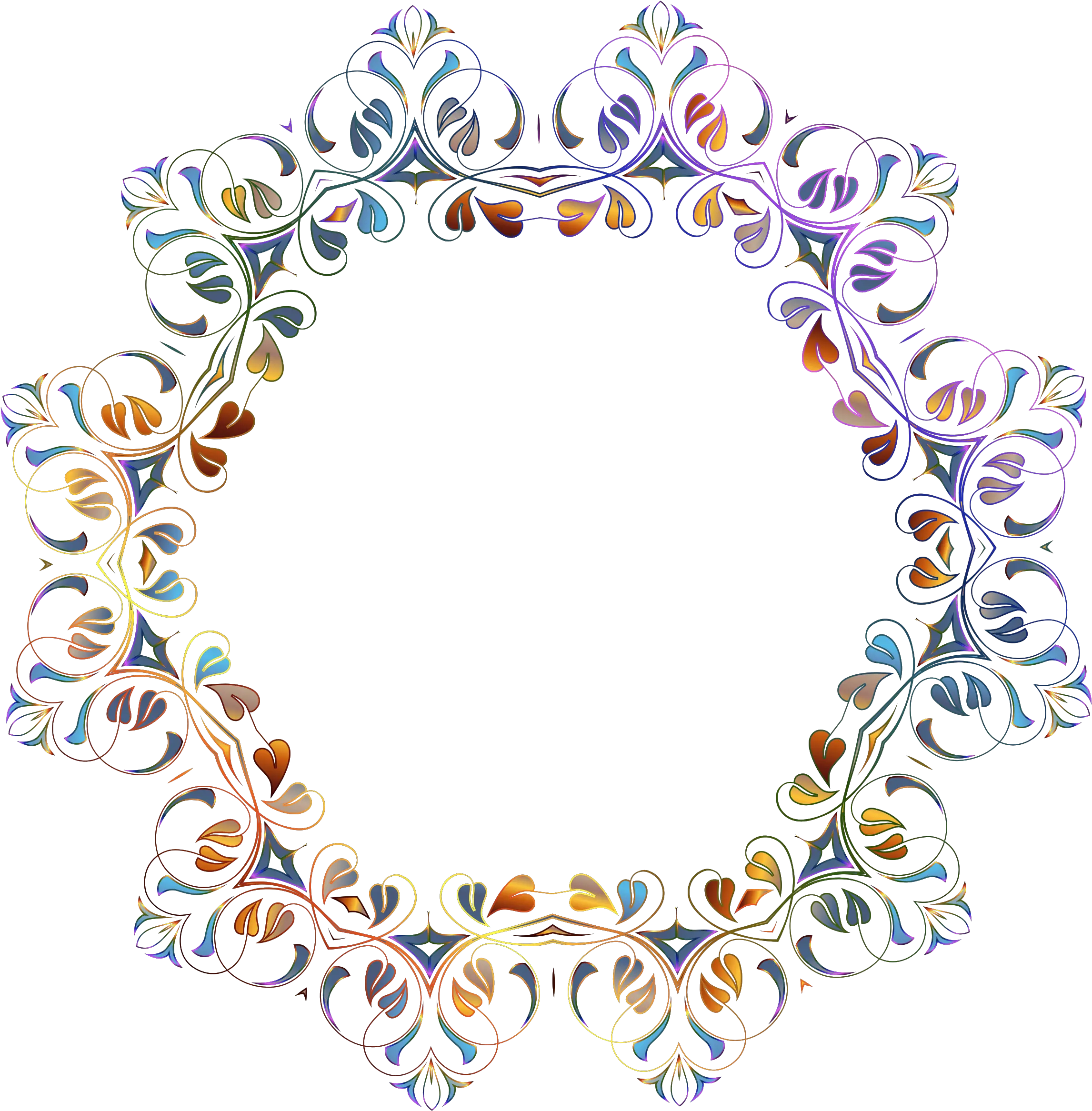 Floral Flourish Frame Floral Frame Transparent Background Border Frame Png Watercolor Circle Png