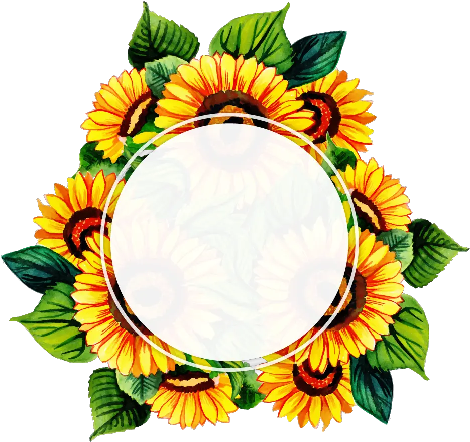 Free Png Floral Frame Konfest Sunflower Flower Frame Png