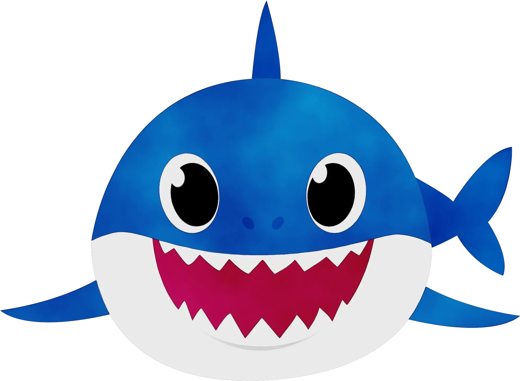 Download Daddy Shark Png Hd Blue Baby Shark Png Cartoon Fish Transparent Background