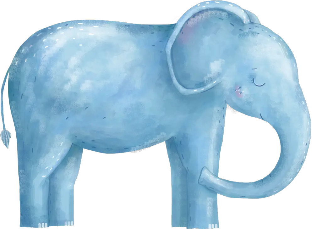 Download Hand Painted Realistic Closed Eye Elephant Png Cartoon Elephant Wallpaper Hd Blue Elephant Png