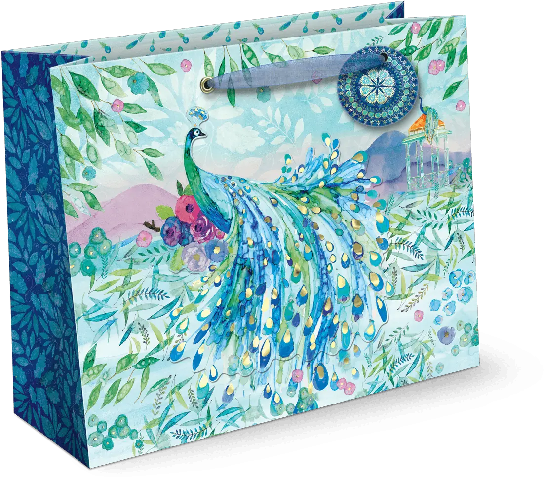 Pagoda Peacock Large Gift Bag Box Full Size Png Download Peafowl Gift Bag Png