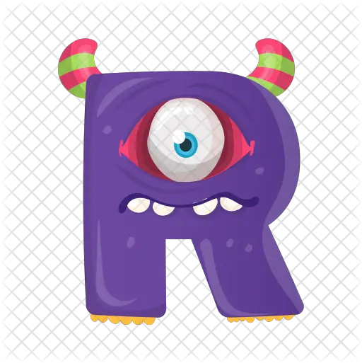 Letter R Monster Icon Cartoon Monster Letter R Png Letter R Png