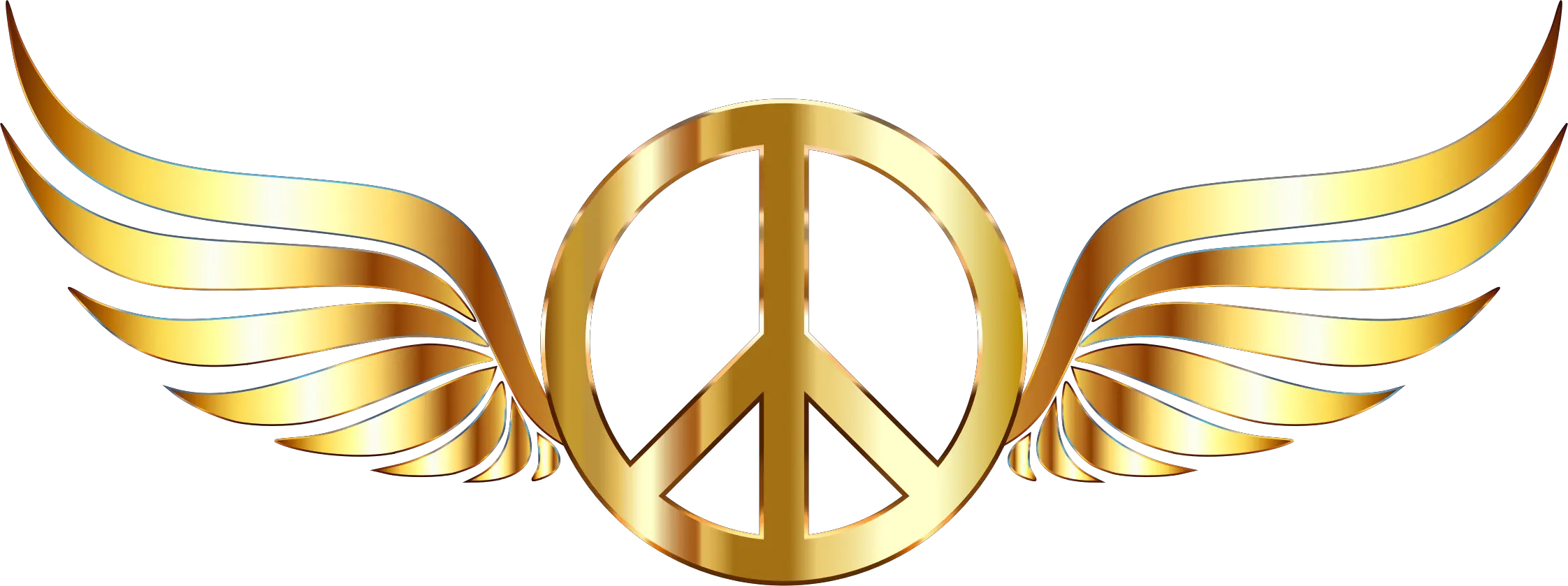 Png Gold Peace Sign Wings No Background Transparent Background Wings Logo Png Gold Wings Png