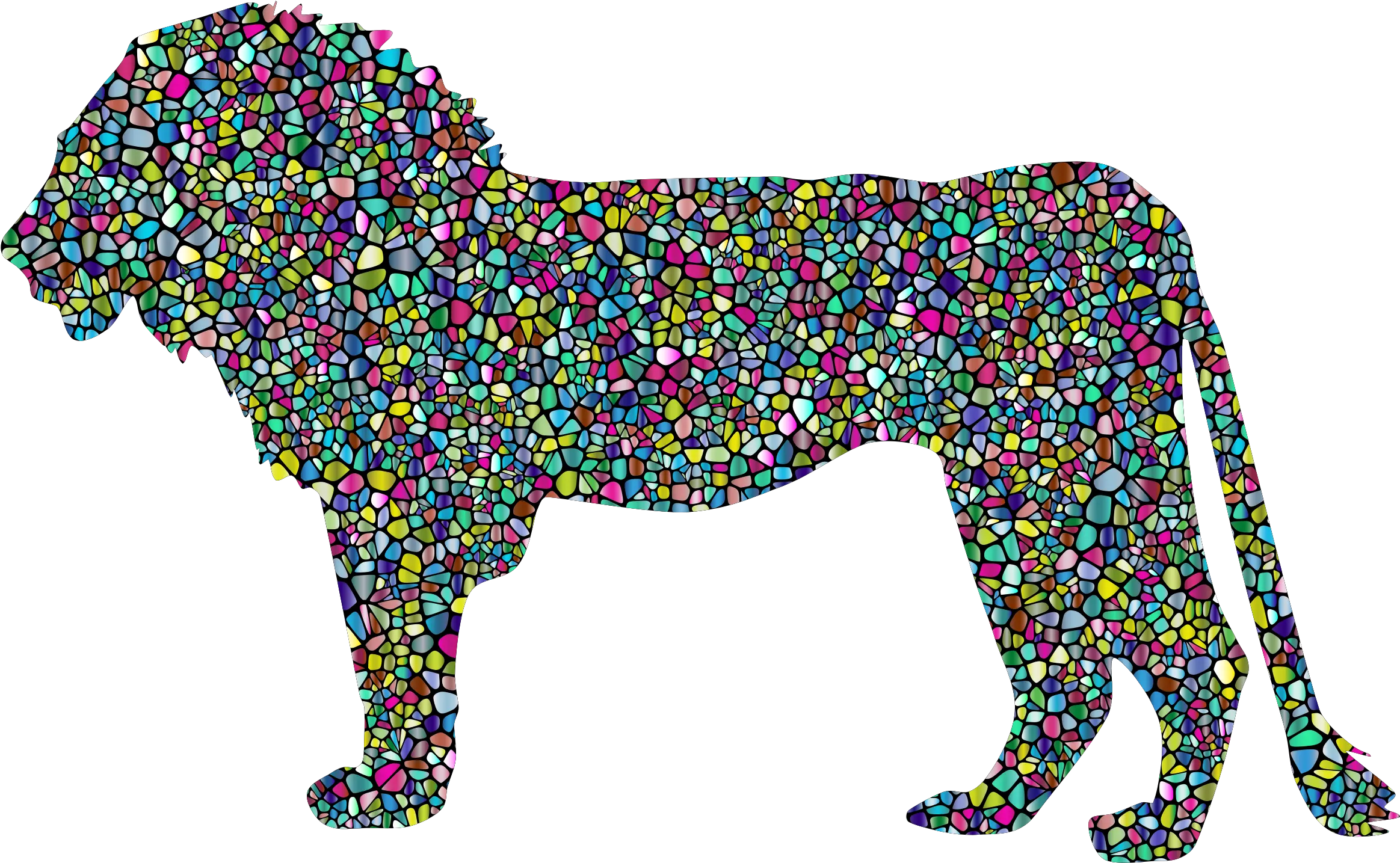 Download This Free Icons Png Design Of Polyprismatic Tiled Silhouette Dog Profile Transparent Icon Poly