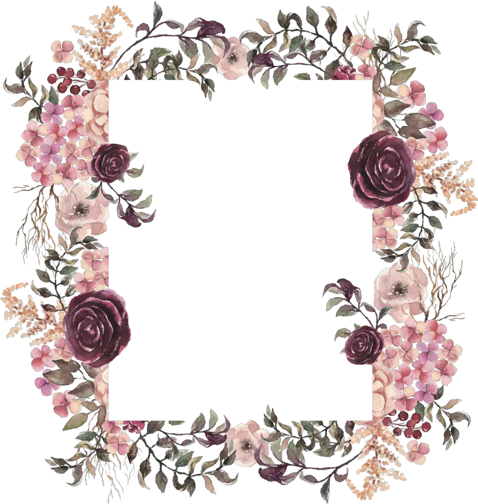 Download Hd Geometric Figure Flower Frame Transparent Transparent Floral Frame Clipart Png Flower Frame Transparent